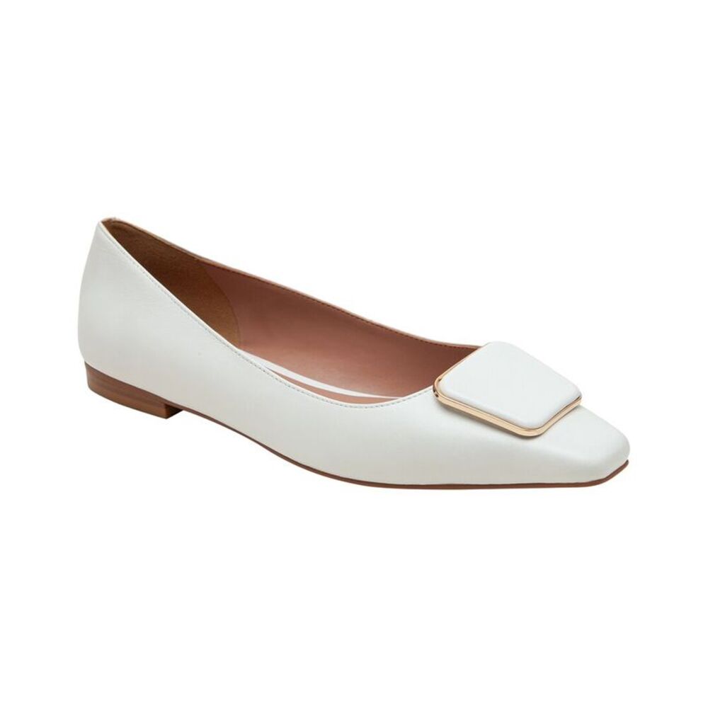 Linea Paolo Nancy Leather Flat, White